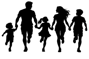 Simple black silhouette of a person walking